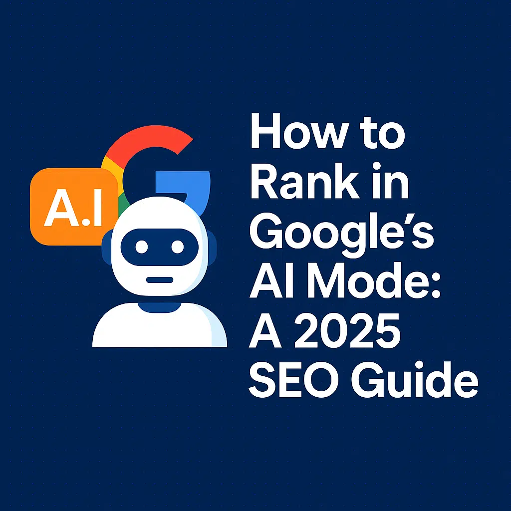 Illustration showing AI and Google SEO tips for 2025